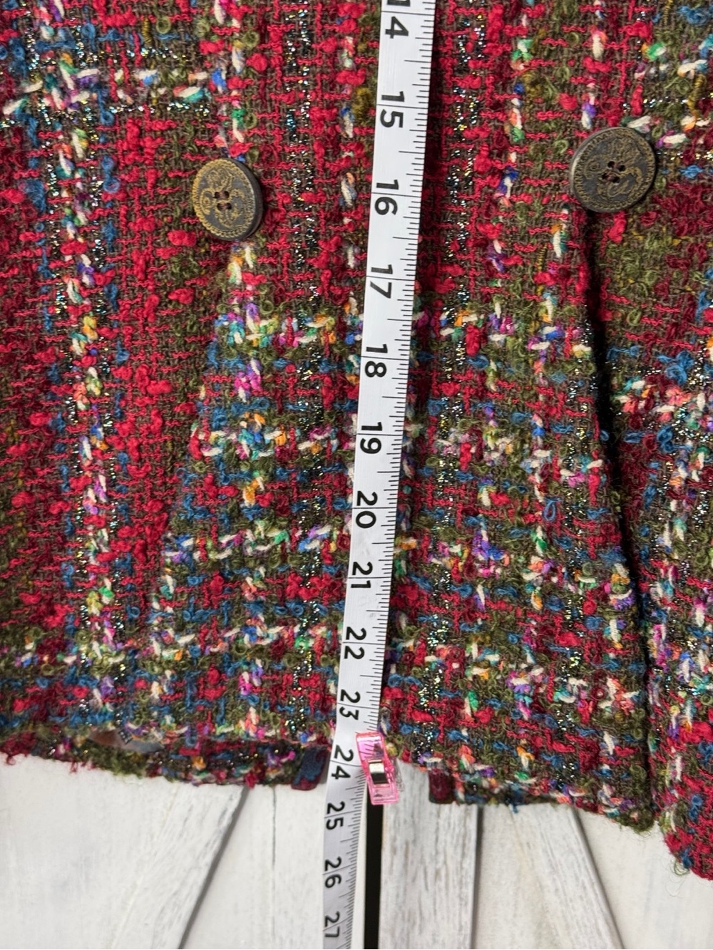 Christian Lacroix Bazaar Multicolor Boucle Blazer Fringe Trim Designer Jacket - Picture 8 of 14